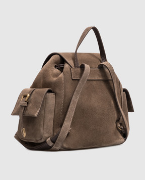 Brunello Cucinelli Brown suede backpack MBDLB2841