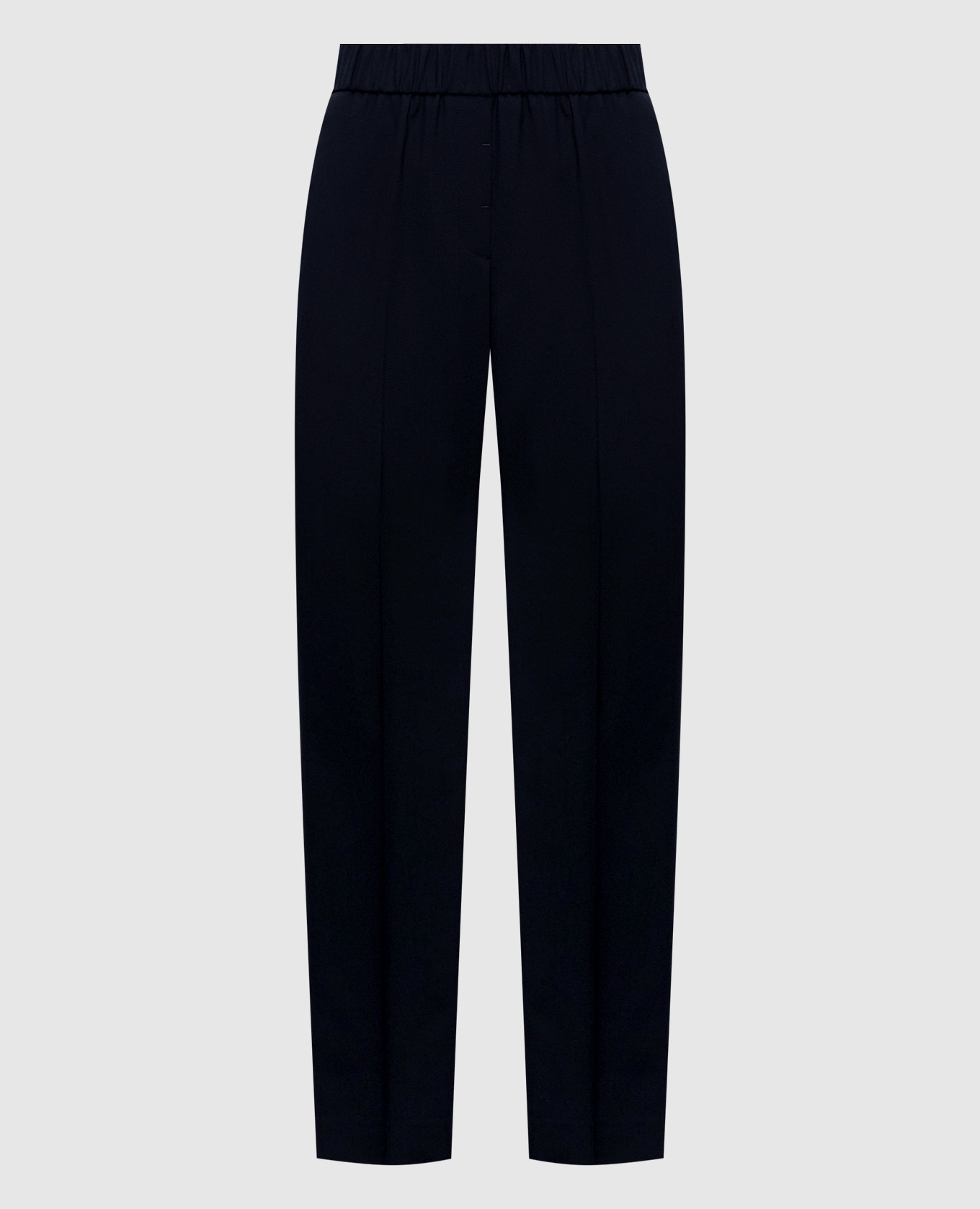 Navy wool pants with monil chain