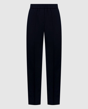 Peserico Navy wool pants with monil chain A0467803472