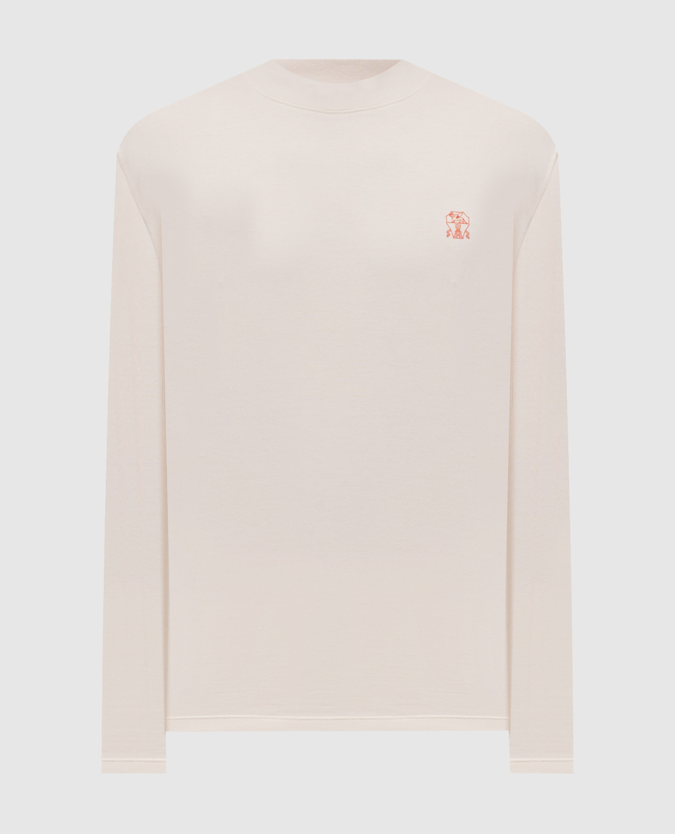 

Beige long sleeve with emblem Brunello Cucinelli