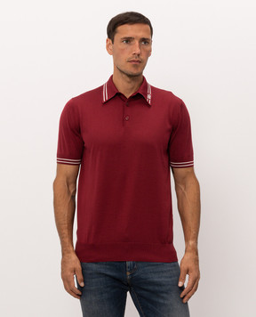 Dolce&Gabbana Burgundy silk polo shirt GXZ02TJBSPN