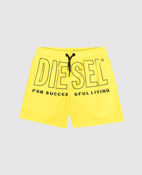 Diesel Children's yellow swimming shorts Midit J02699KXBPB