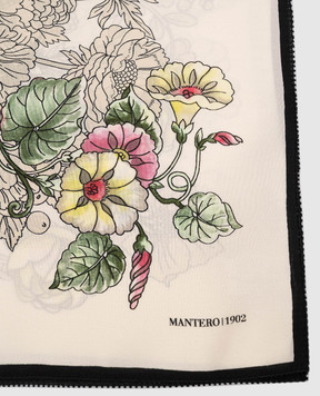 MANTERO 1902 Alba Flora ivory silk scarf 0908F0023G57019