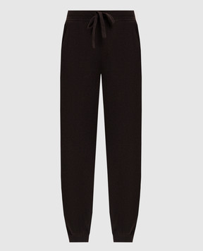 Allude Brown wool and cashmere joggers 26537011