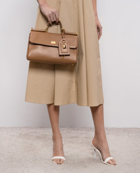 Dolce&Gabbana My Sicily brown leather satchel bag BB7782B7321