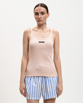 Dolce&Gabbana Pink ribbed T-shirt F8W45TFU7AV