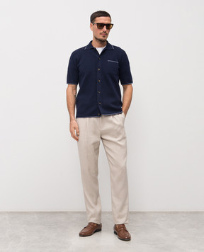 MooRER KENITH blue short sleeve cardigan KENITHZR