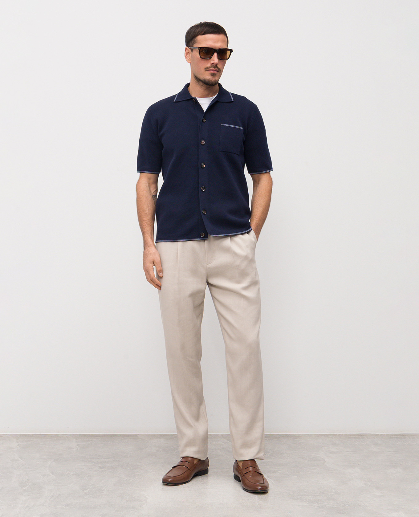 

KENITH blue short sleeve cardigan MooRER