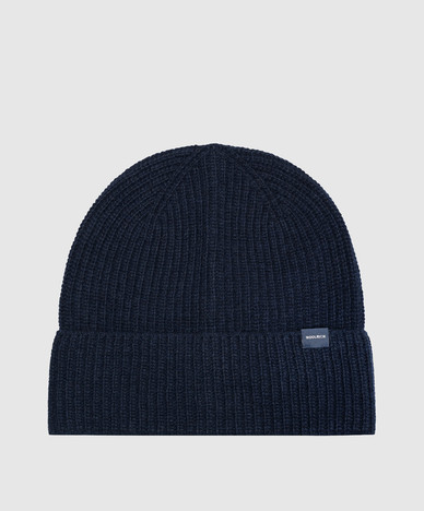 Blue hat with wool