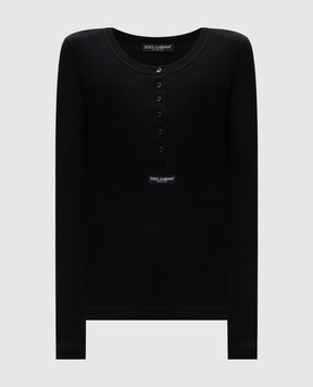 Dolce&Gabbana Black ribbed long sleeve F8W44TFU7AV