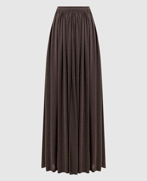 Max Mara Brown maxi skirt LIVREA with silk MXMLIVREA