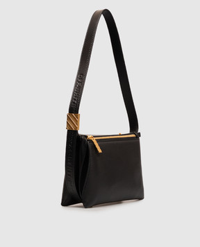 Off-White Black leather Sandbag 404 with logo print OWWNN09F26LT01