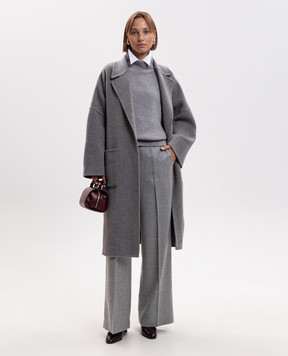 Peserico Gray wool and cashmere puffer coat A20185E00A03197
