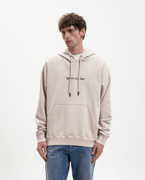 Off-White Beige hoodie with embroidery 44MBB085S26F004
