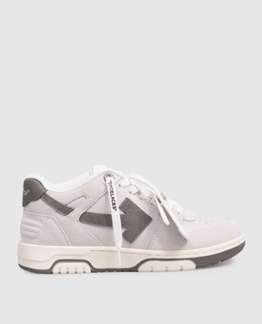 Off-White Out Of Office grey suede sneakers with logo OWIA259F25LEA005