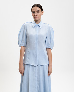 Gabriela Hearst Blue Sansi linen shirt X001018LA003