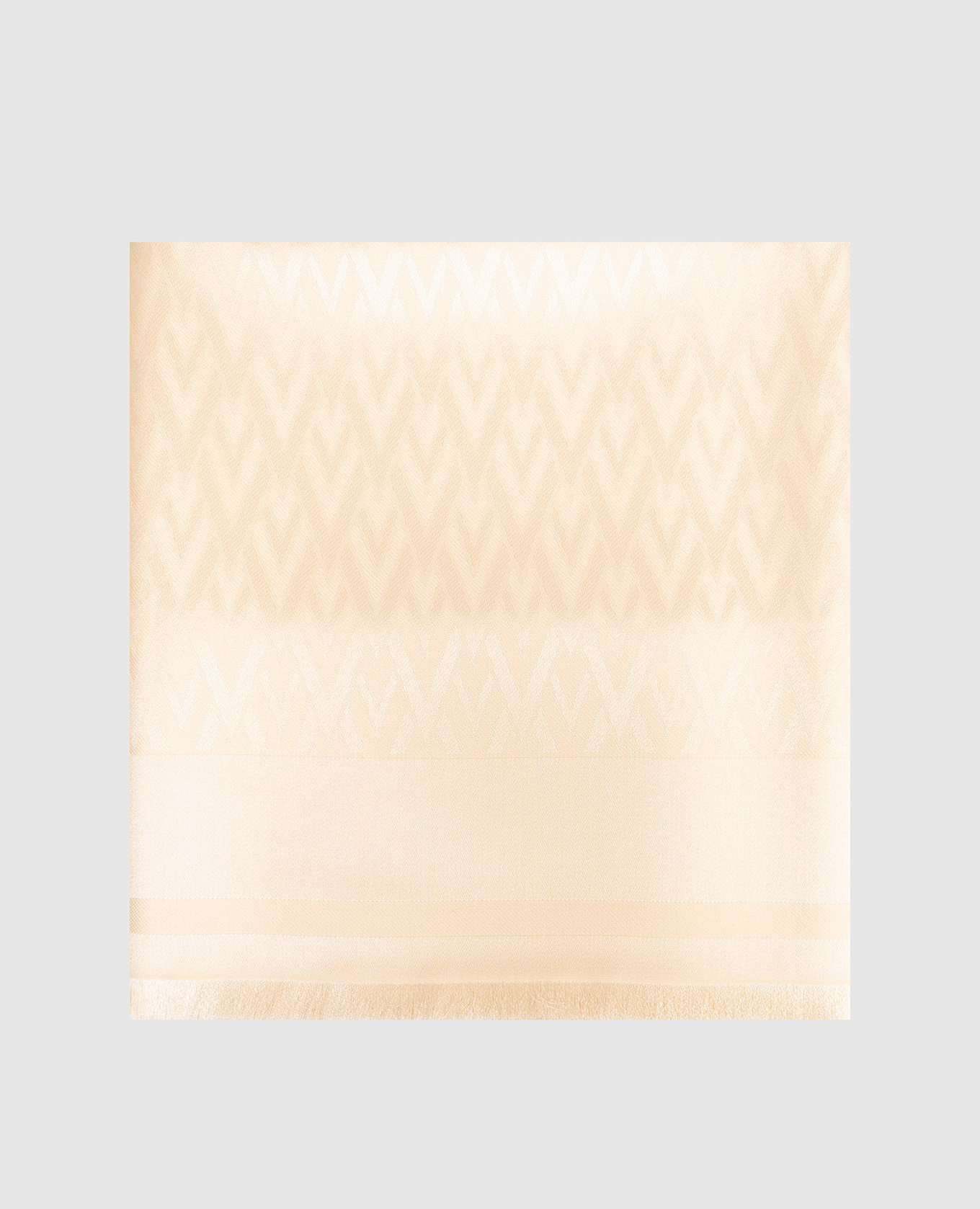 Toute La V beige silk and wool scarf