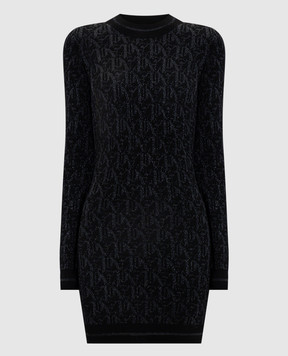 Palm Angels Black mini dress with lurex PWHI048R24KNI001