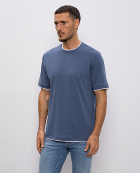 Brunello Cucinelli Blue layered T-shirt M0B137427