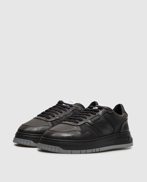 Iceberg Black leather sneakers with fur trim IU1687M