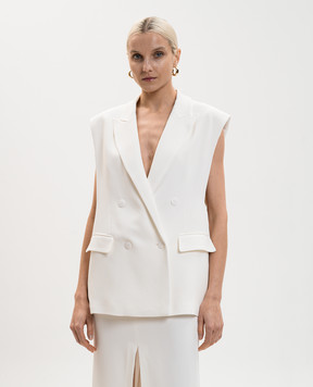 Dondup White double-breasted vest with monogram DJ768IS0021DXXX