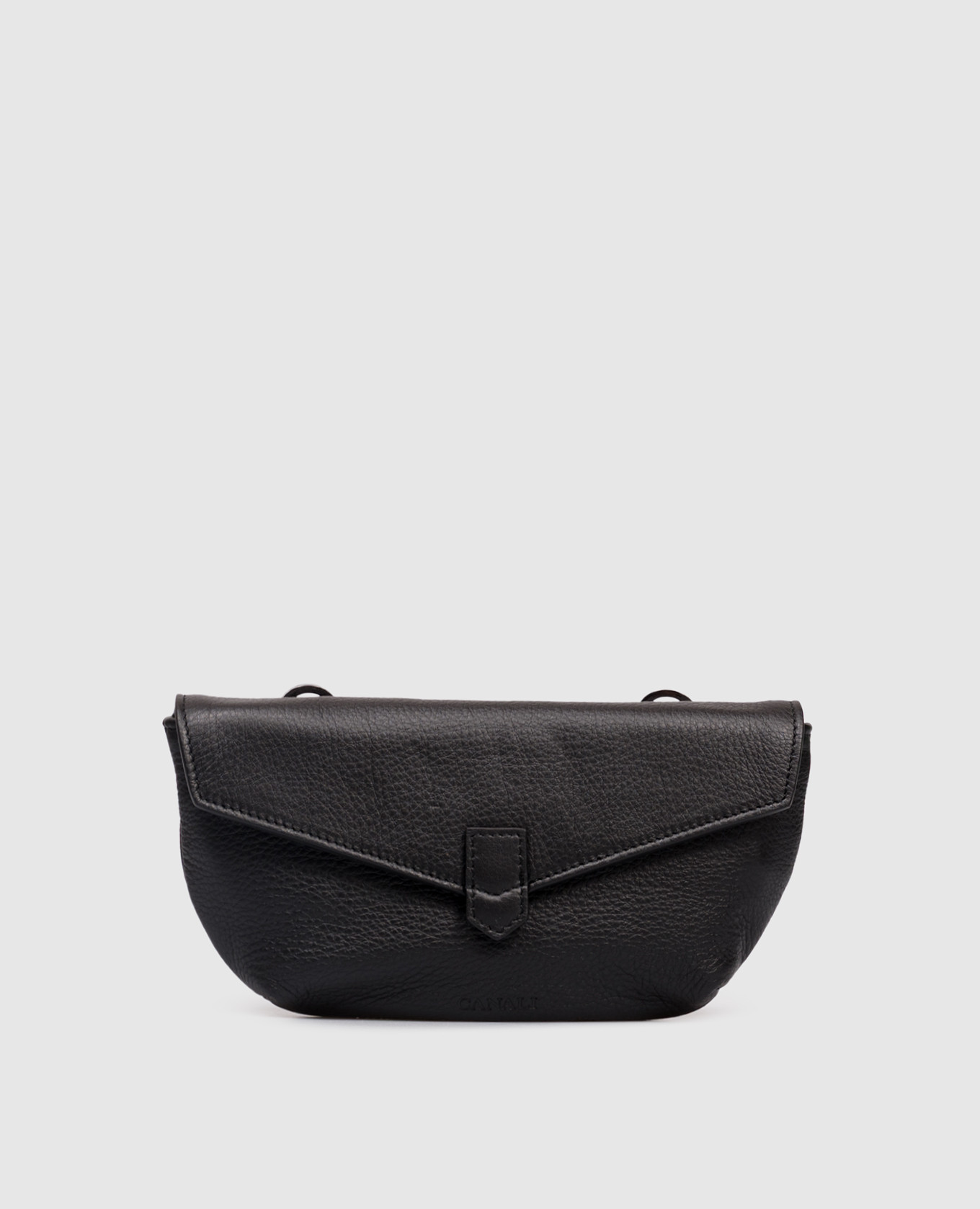 

Black leather bag with embossed logo Canali