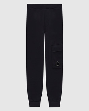 C.P. Company Blue joggers with logo patch MSP717A005086W