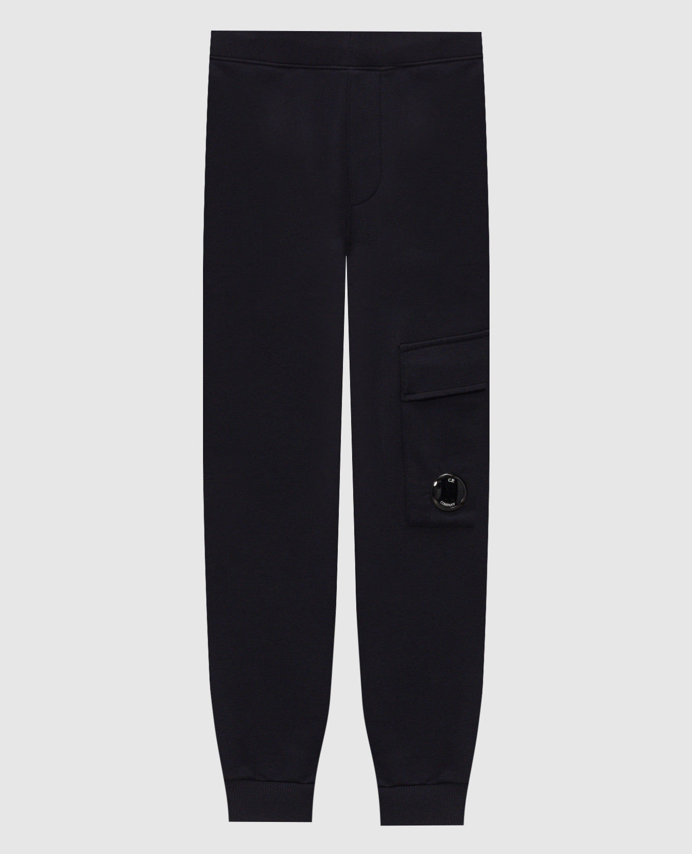 Blue joggers with logo patch
