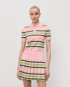 Casablanca Pink striped polo shirt WSS26KW127901