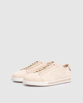 Stefano Ricci Beige suede sneakers with logo UV33G5282SDPWY