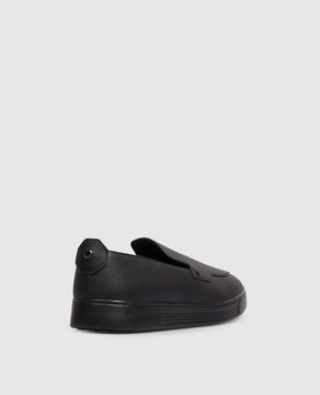 Stefano Ricci Black leather slip-ons UG50G2390MR