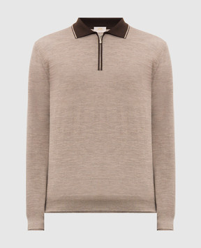 Castangia dal 1850 Beige wool, silk and cashmere polo shirt NCCA12H26I26