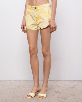 The Attico Yellow shorts with logo patch 260WCQ00018DDC098AA
