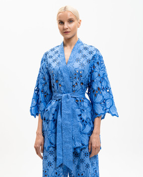 Ermanno Scervino Life Blue openwork kimono with embroidery D484Q608QYD