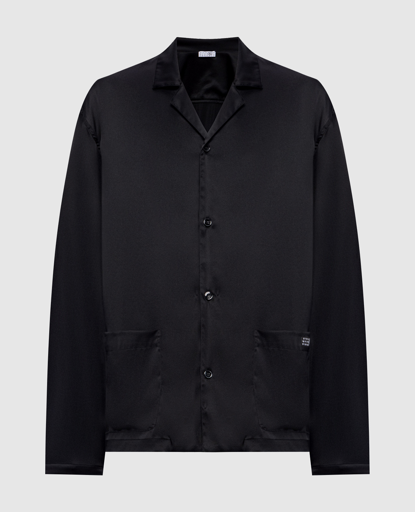 Black silk blouse in pajama style