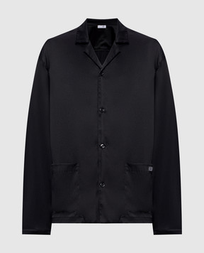 Maison Margiela MM6 Black silk blouse in pajama style MJHH50050