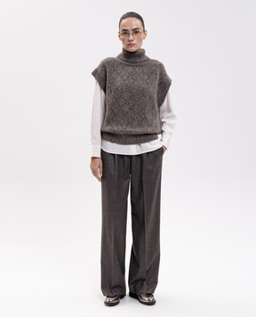 Peserico Gray vest with wool S99521F05B9252