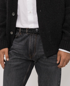 ISAIA Black combination braided belt FB0074PLF65