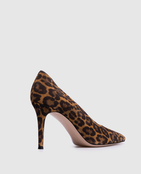 Gianvito Rossi Robbie brown suede shoes in animal print G2227785RIC