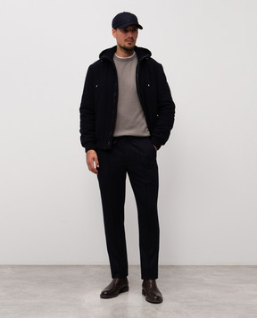 ISAIA Blue wool and cashmere pants PNC016P9041