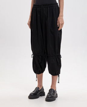 Y`S Yamamoto Black capri pants with drawstrings YVP88002