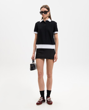 Dolce&Gabbana Black polo shirt with monogram patch F8V33ZGDDMH