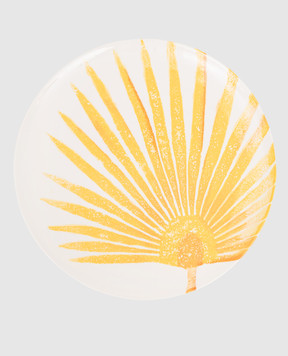 Les Ottomans Ceramic white plate Leaves LE0327CM