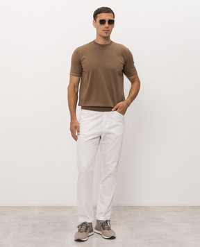 Bertolo Cashmere Brown cotton T-shirt 902204002056