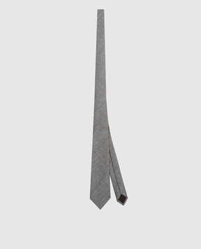 Peserico Gray wool tie with pattern R73001C002732