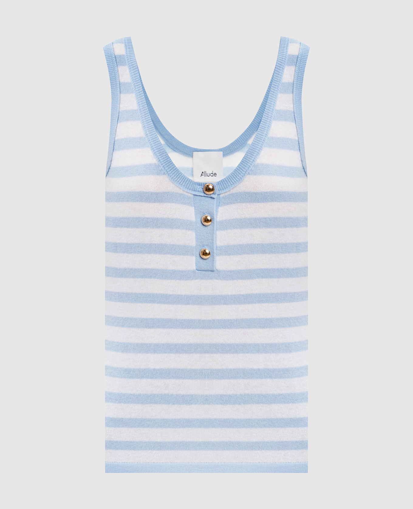 

Striped wool and cashmere top Allude, White