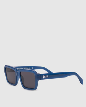 Palm Angels Blue sunglasses with logo print PA1025450753