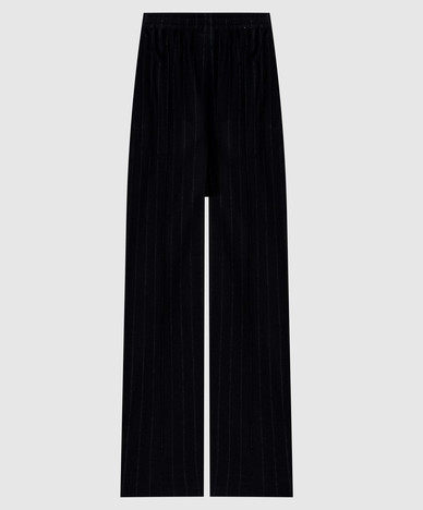 Navy blue striped wool pants