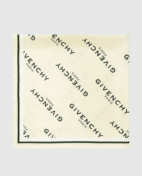 Givenchy Green silk scarf with logo print 710009495010