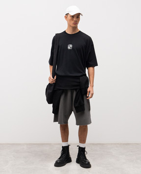 Vetements Black BIKER CROSS T-shirt with logo print ME76TR162B